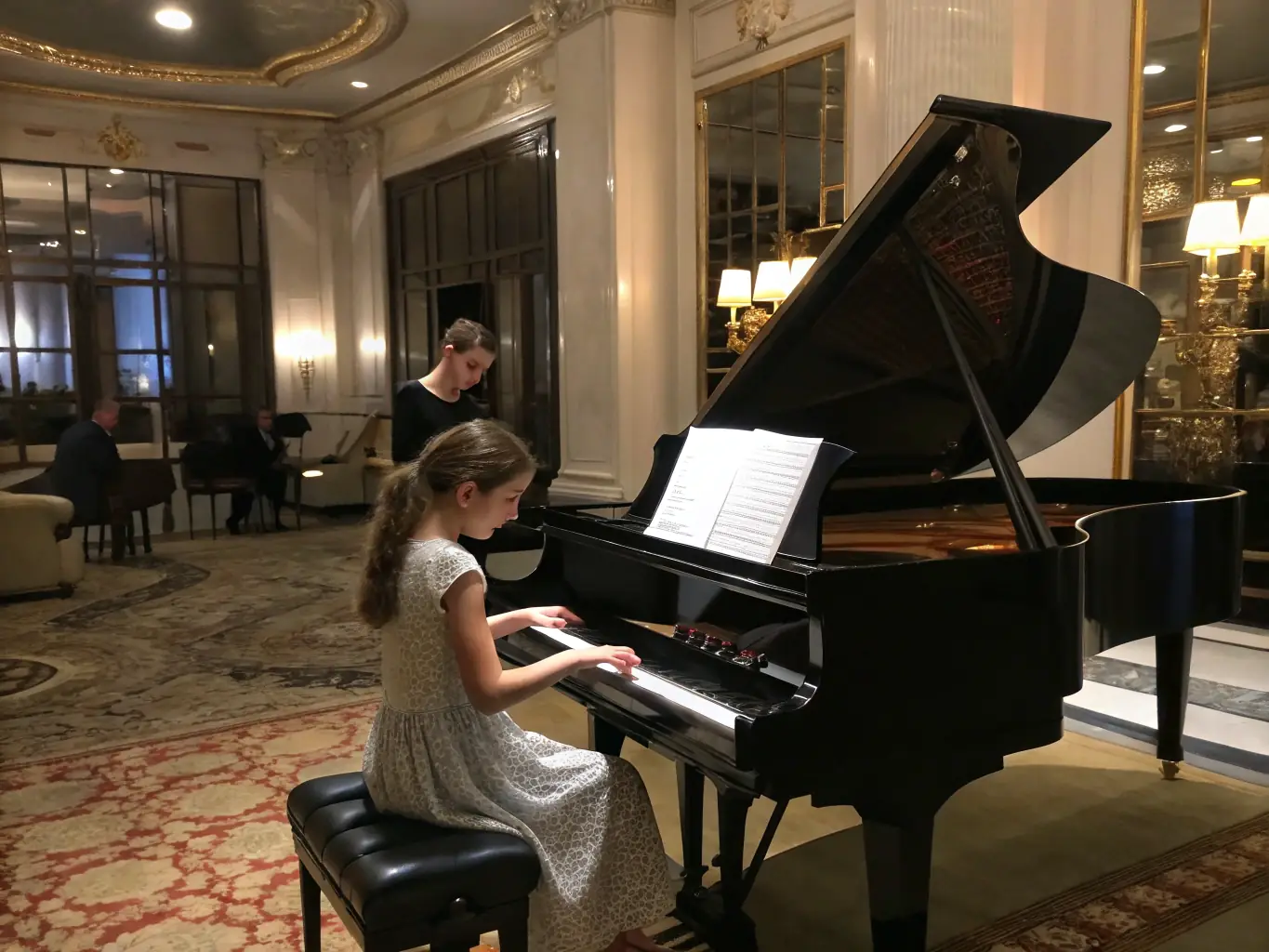 A focused image of a young pianist receiving personalized instruction from an experienced mentor, highlighting the association's commitment to individual growth and skill development.